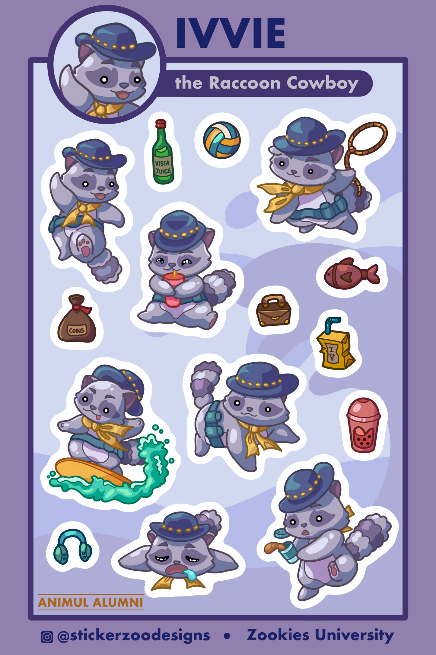 Ivvie Sticker Sheet (based on Santa Barbara Gaucho)