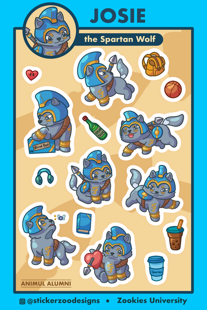 Josie Sticker Sheet (based on SJSU Spartans)