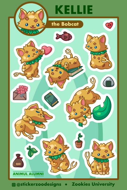 Kellie Sticker Sheet (based on Merced Bobcat)