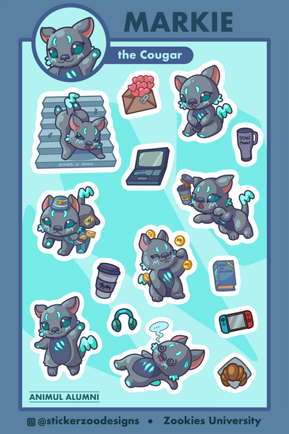 Markie Sticker Sheet (based on San Marcos Cougar)