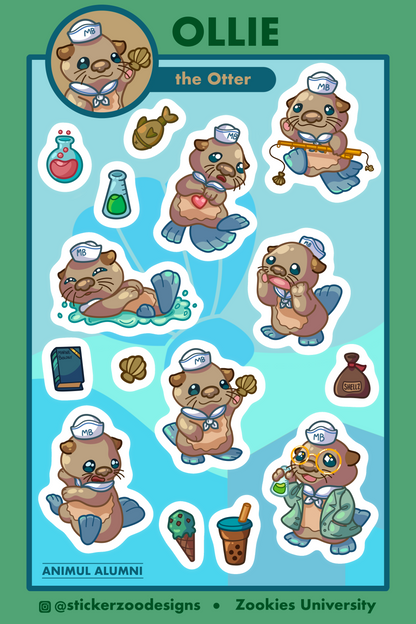 Ollie Sticker Sheet (based on Monterey Bay Otter)