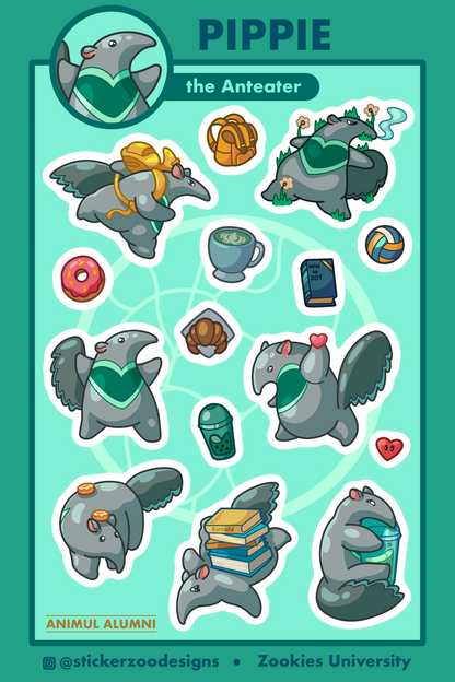 Pippie Sticker Sheet (based on Irvine Anteater)