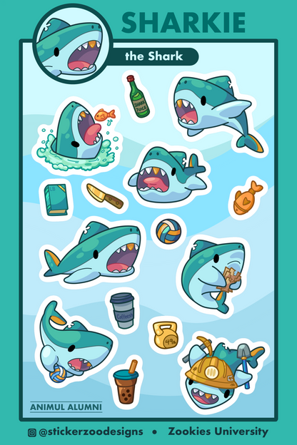 Sharkie Sticker Sheet (based on Long Beach Sharks)