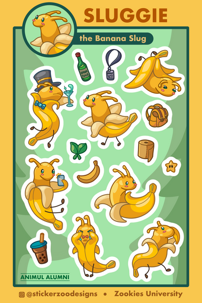 Sluggie Sticker Sheet (based on Santa Cruz Slugs)