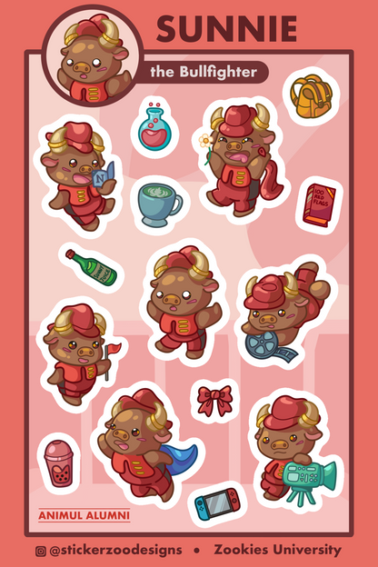 Sunnie Sticker Sheet (based on Northridge Matadors)